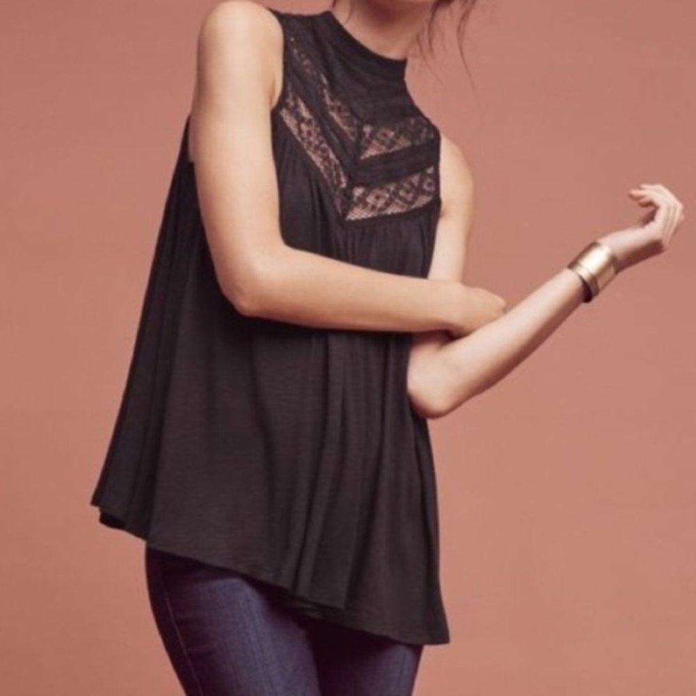 Anthropologie Plum Lace Swing Tunic-Tank